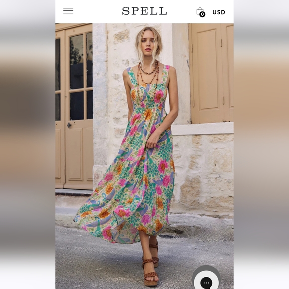 Spell Multicolor Floral Maxi Dress - Picture 1 of 16